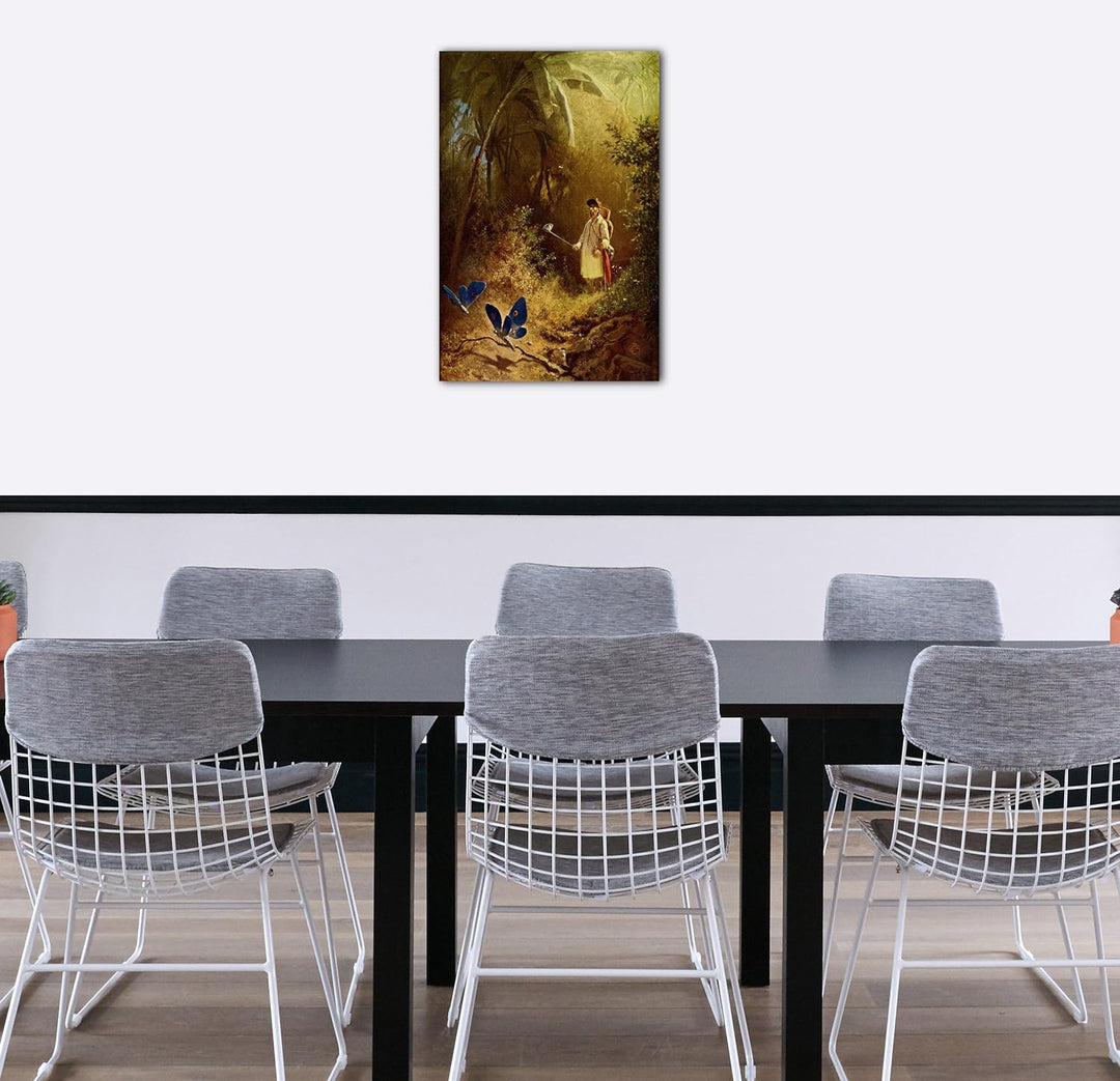 Printed Paintings Leinwand (60x80cm): Carl Spitzweg - Der Schmetterlingsjäger 60x80 cm, 60x80 cm