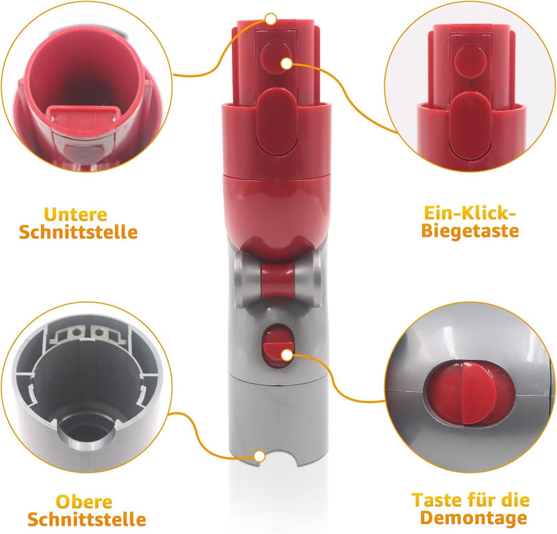 Schnellauslöse Adapter für Dyson Staubsauger V7, V8, V10, V11, V15, Unterer Adapter Schnellverschlus