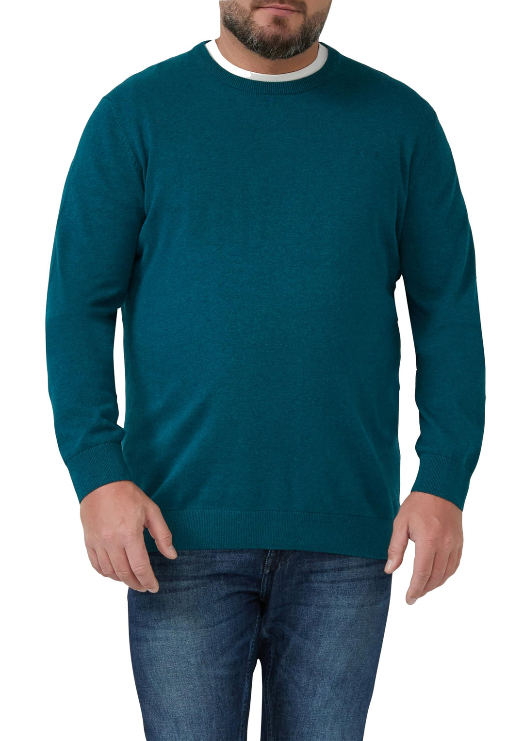 s.Oliver Pullover mit Crew Neck Herren XXL Blaugrün Melange, XXL Blaugrün Melange