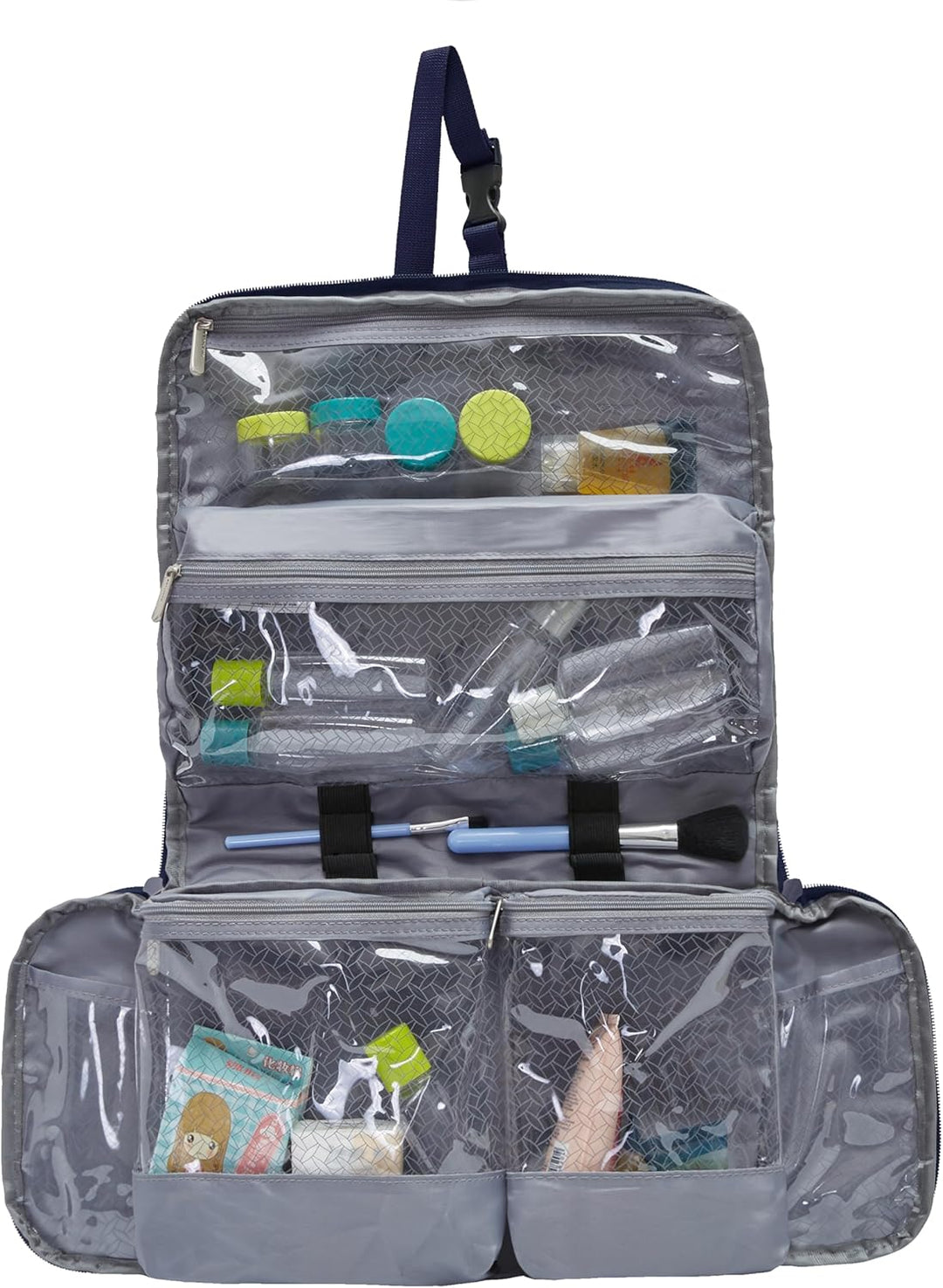 Travelon: Kulturset für Gepäck, flach, Midnight, Midnight, Reise-Kosmetik-Set zum Aufklappen, Midnig