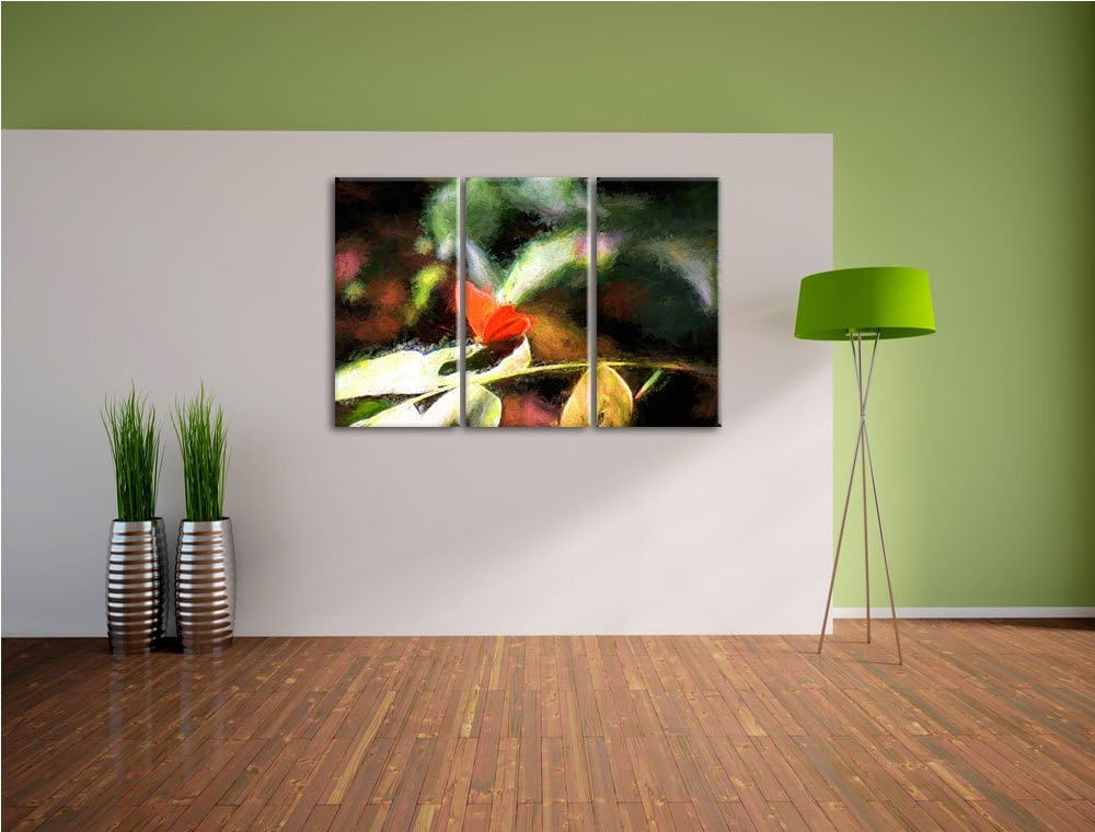 schöner Schmetterling sonnt sich NewArt 3-Teiler Leinwandbild 120x80 Bild auf Leinwand, XXL riesige