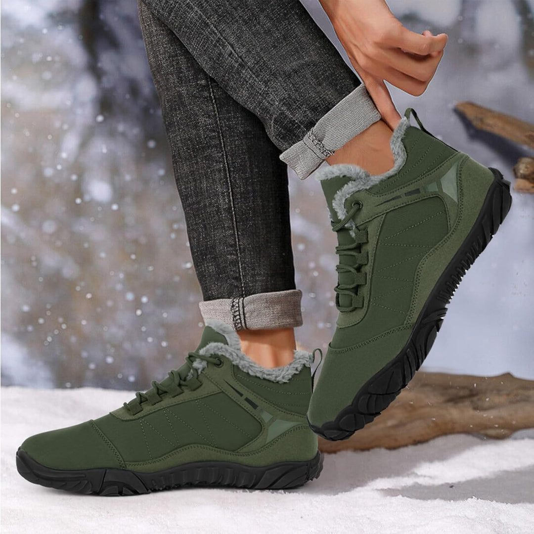 RUYI Barfussschuhe Winter Herren Damen Barfussschuhe Wasserabweisend, Warm Gefüttert Winterschuhe Tr