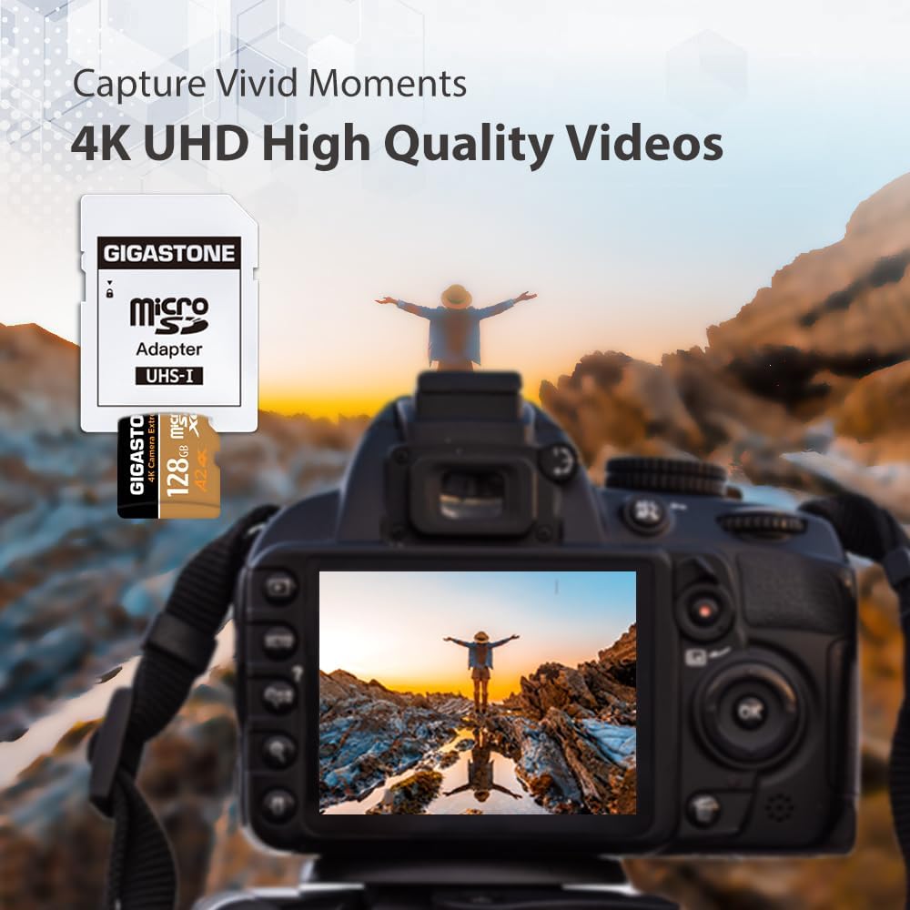 [5 Jahre kostenlose Datenwiederherstellung] Gigastone 4K Kamera Extreme 128GB MicroSDXC Speicherkart