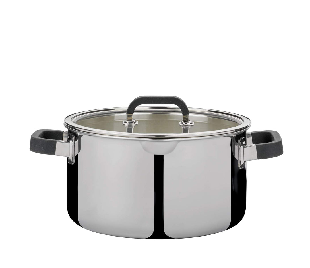 Spring KP0315540624 Fusion 2+ Fleischtopf, 24 cm, 5-Lagen-Mehrschichtmaterial, Griffe mit Silikonumm