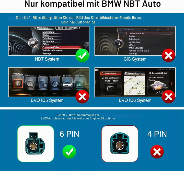 EZoneTronics Wireless CarPlay &amp; Android Auto Retrofit Kit Decoder Box für BMW mit NBT System Kabello