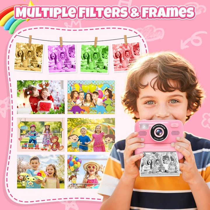 Gontence Kinderkamera, Digitalkamera Kinder, 2.0" Bildschirm Kinder Kamera SD Karte 32GB | 1080p HD