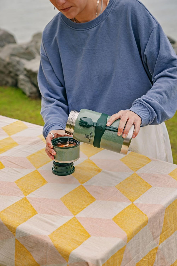Stanley Adventure to Go Isoliergefäss und Göffel 36 oz Hammerschlaggrün, 36 oz Hammerschlaggrün