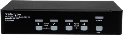 StarTech.com 4 Port Dual Link DVI USB KVM Switch mit Audio - Hochauflösender DVI KVM Desktop Umschal