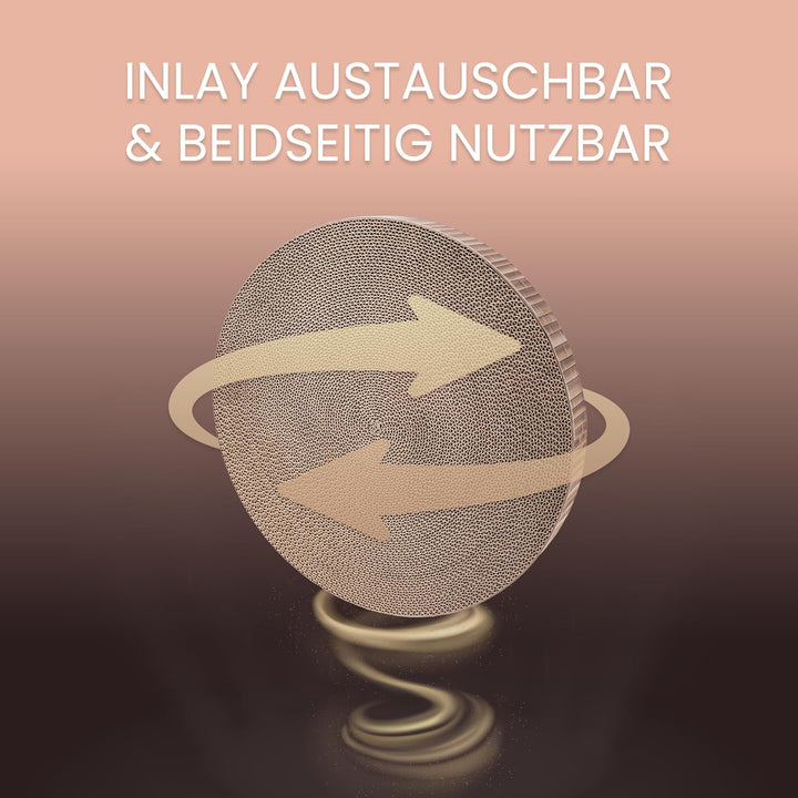 Katzen Kratzmöbel Zylinder mit Inlay | Stilvoll & nachhaltig | Ø 40 cm | Kratzbrett aus recyceltem K