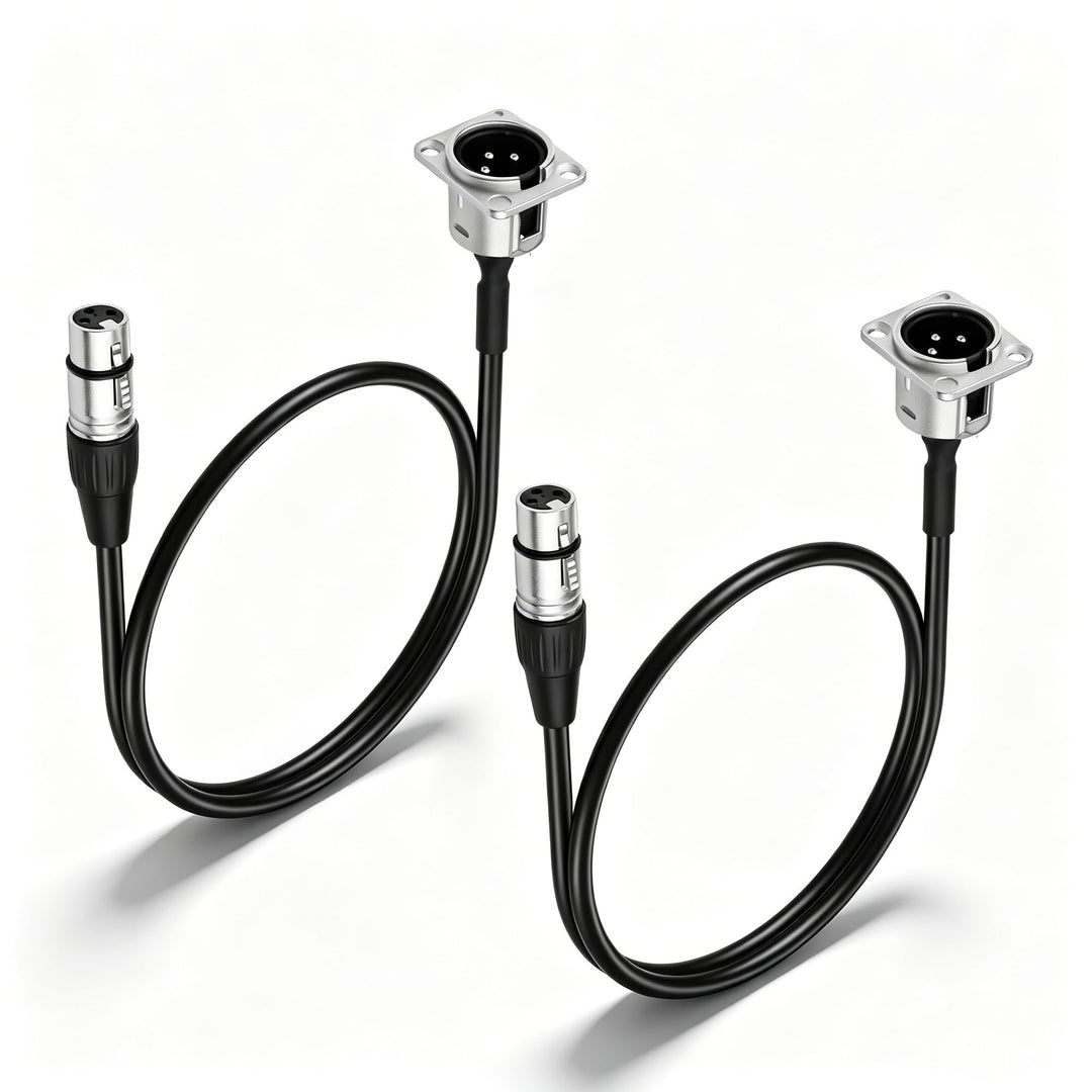 GINTOOYUN 2 Stück 24,8 Zoll XLR Panel Installation weiblich zu XLR männlich Stecker Kabel D-Typ Selb