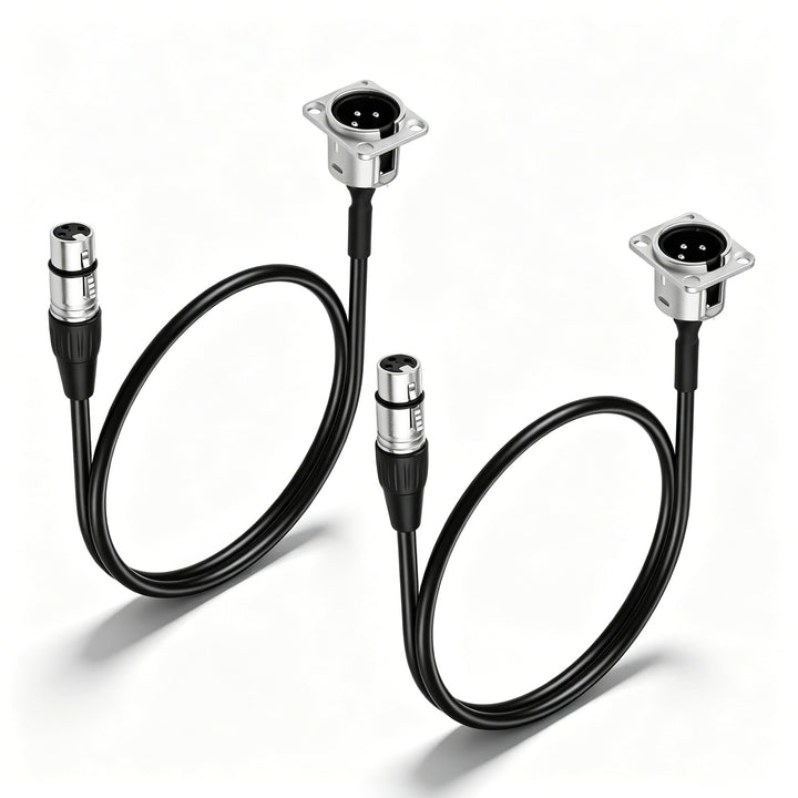 GINTOOYUN 2 Stück 24,8 Zoll XLR Panel Installation weiblich zu XLR männlich Stecker Kabel D-Typ Selb