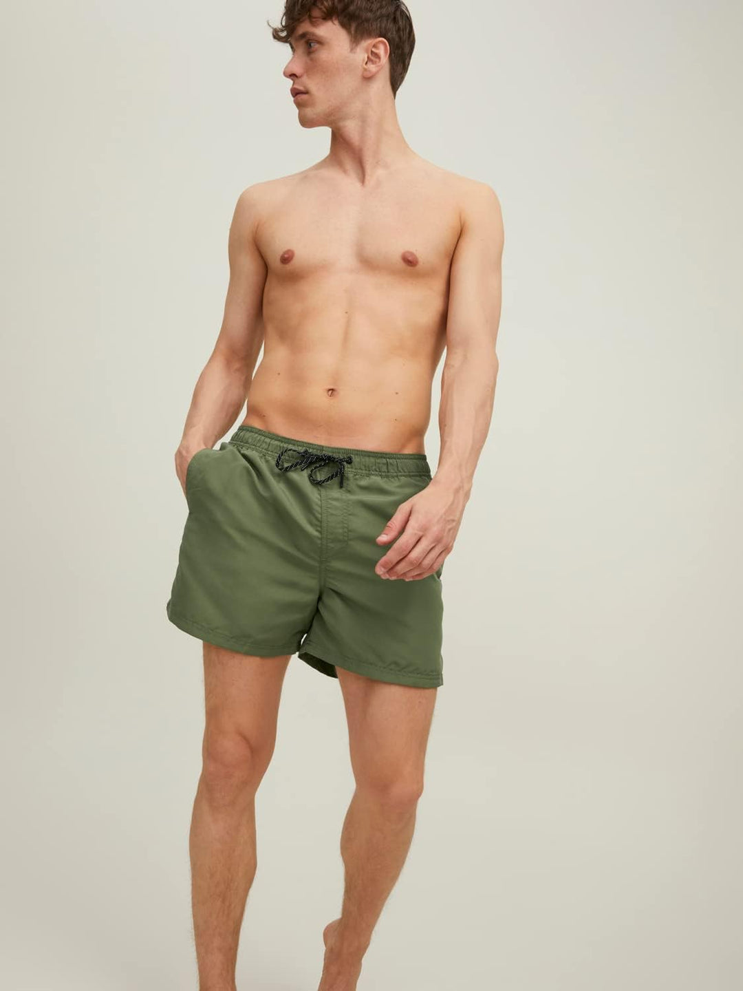 JACK & JONES Herren Badeshorts S Black/Pack:olivine, S Black/Pack:olivine
