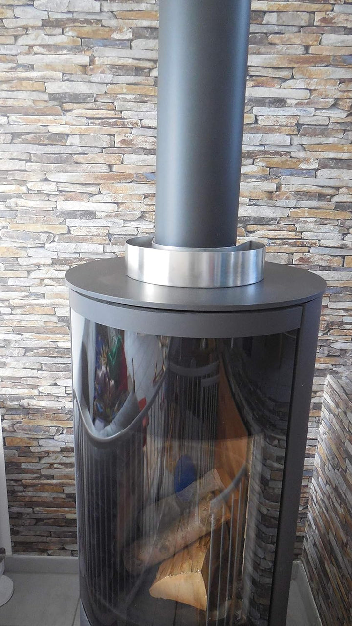 Luftbefeuchter Edelstahl - für Kaminofen mit Ofrohr 160mm und kleiner