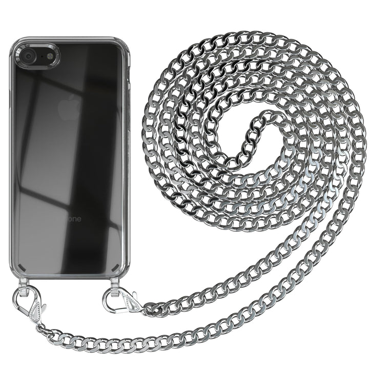 EAZY CASE Handykette kompatibel mit iPhone SE (2022/2020) / iPhone 8/7 Handyhülle mit Metall Umhänge