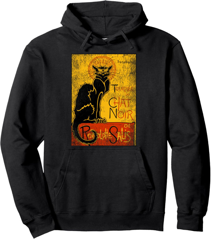Vintage schwarze Katze Tour du Chat Noir für Halloween Pullover Hoodie