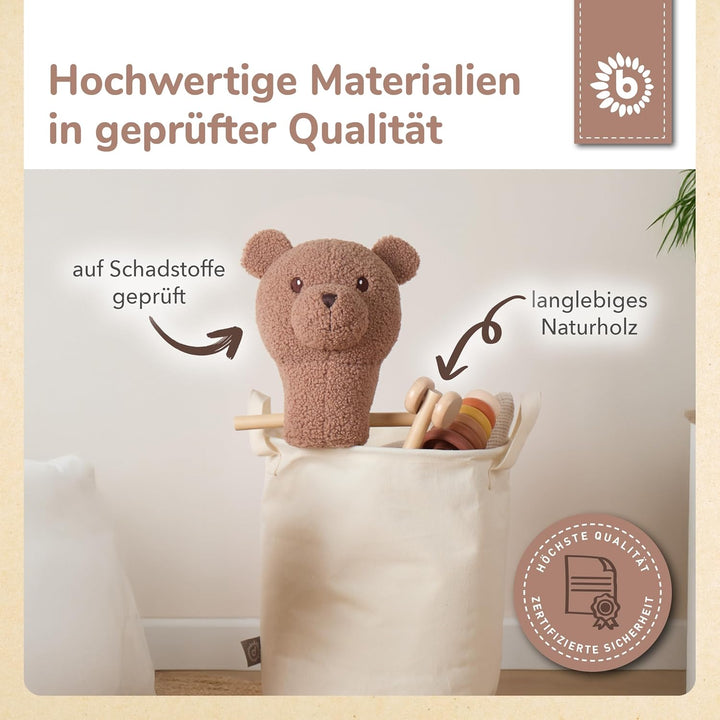 Bieco Steckenpferd Kinder Bär Mika | Hobby Horse Pferde | Steckenpferd Rollen | Steckentier Holz Pfe
