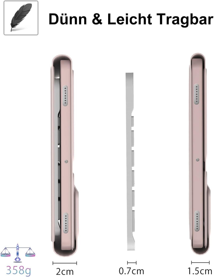 Hülle mit Tastatur für Samsung Galaxy Tab A9 Plus 11 Zoll 2023, QWERTZ Deutsche, Magnetisch Abnehmba