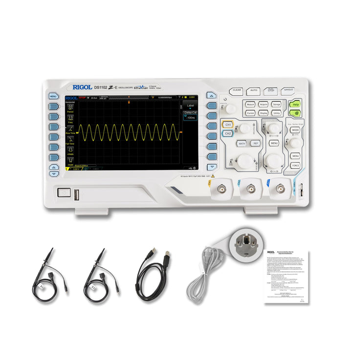 RIGOL DS1102Z-E Digitaloszilloskop, 2 Kanäle, 100MHz, 1Gsa/s, 24Mpts, 30000wfms/s, freie Trigger und