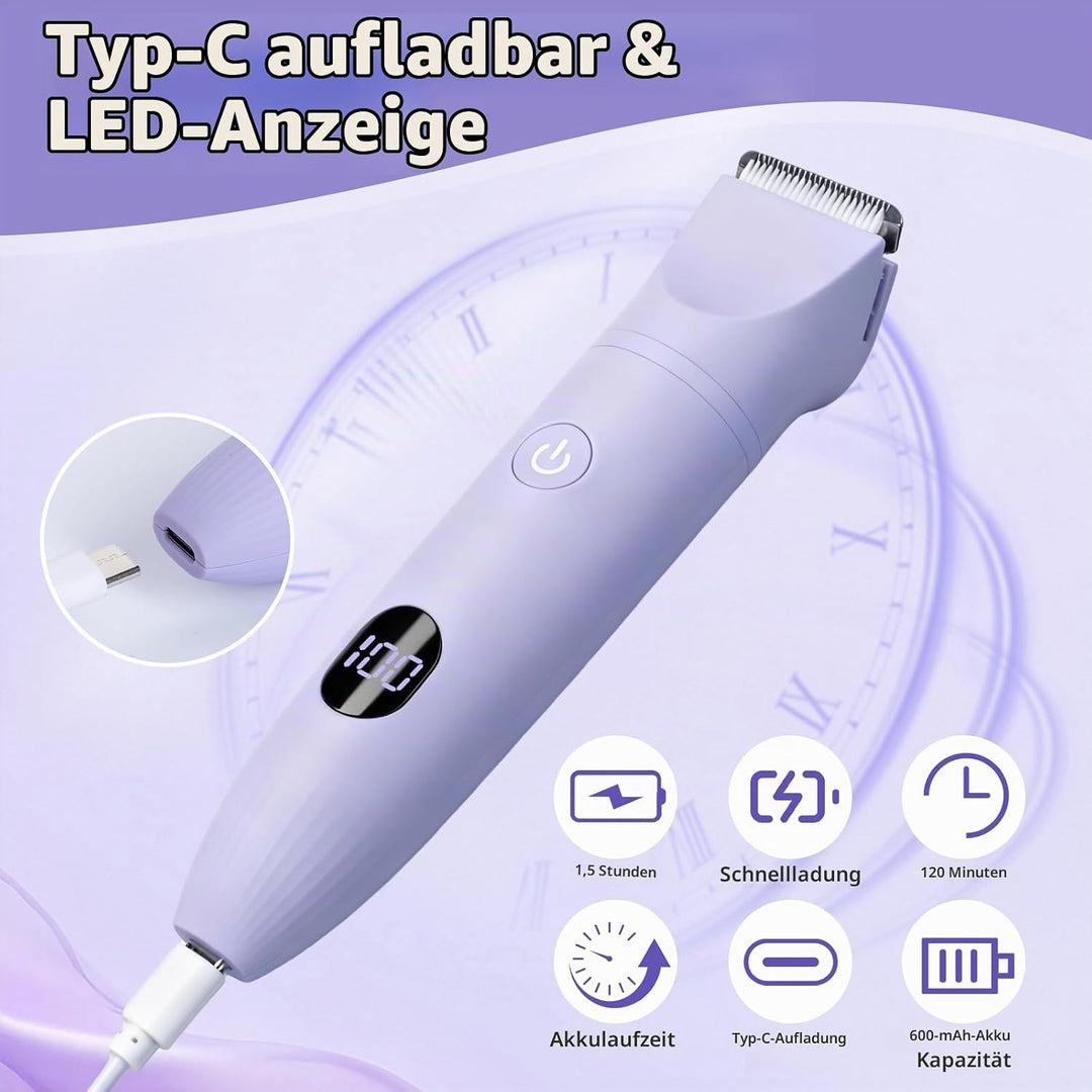 Carehabi Rasierer Damen 3-in-1 Intimrasierer für Frauen Elektrischer Rasierer Damen IPX7 Wasserdicht
