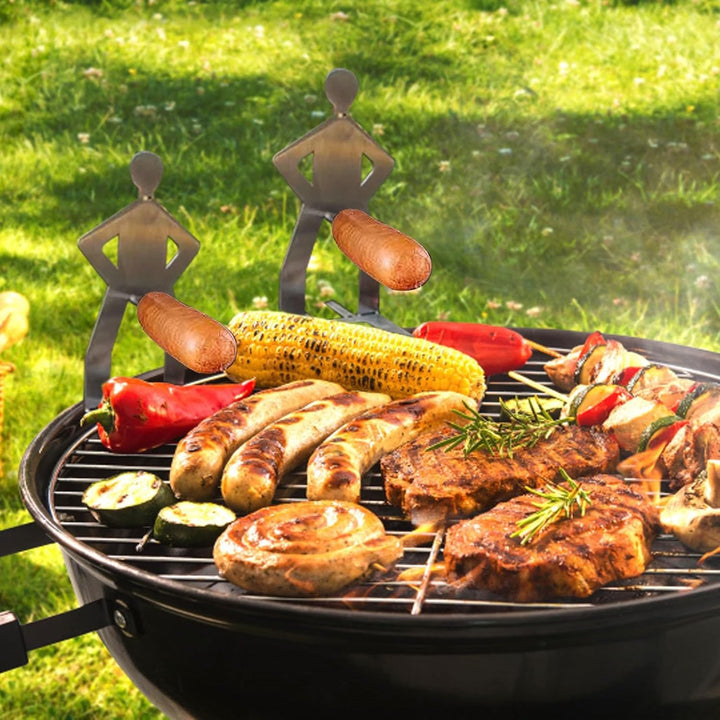 Glassteine Kinder Lustige Hot Dog Wurst Ständer BBQ Grill Rack Edelstahl Bräter Rack Stehen BBQ Werk