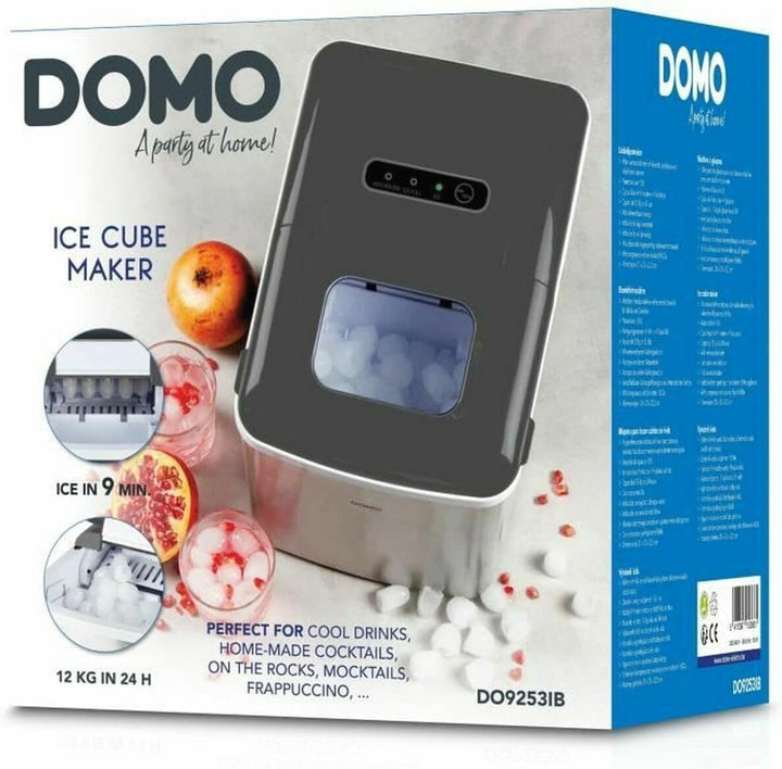 DOMO DO9253IB Eiswürfelmaschine - 9 Würfel in 9 Min - 12 kg/Tag - Wassertank 1,8L - Eiswürfelbereite