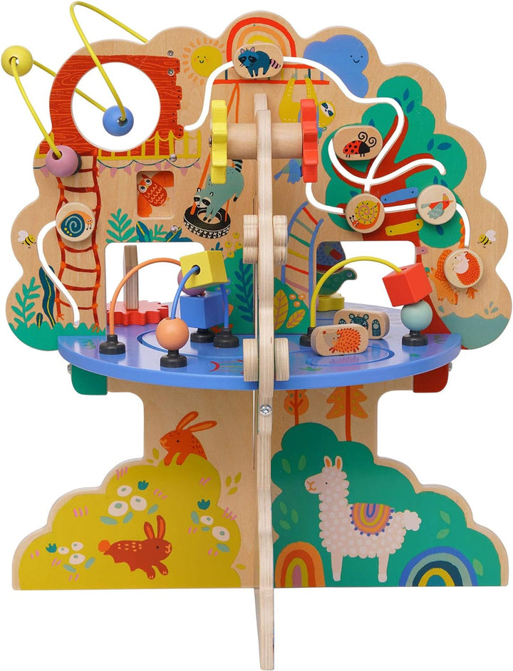 Manhattan Toy 160810 Playground Adventure Spielplatz-Abenteuer-Aktivitätszentrum aus Holz mit Segelf