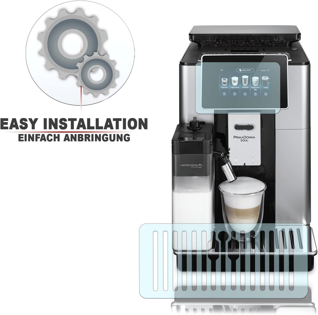 Abtropfblech Kratzschutz Folie und Display Schutzfolie geeignet für DeLonghi PrimaDonna Soul Ecam 61