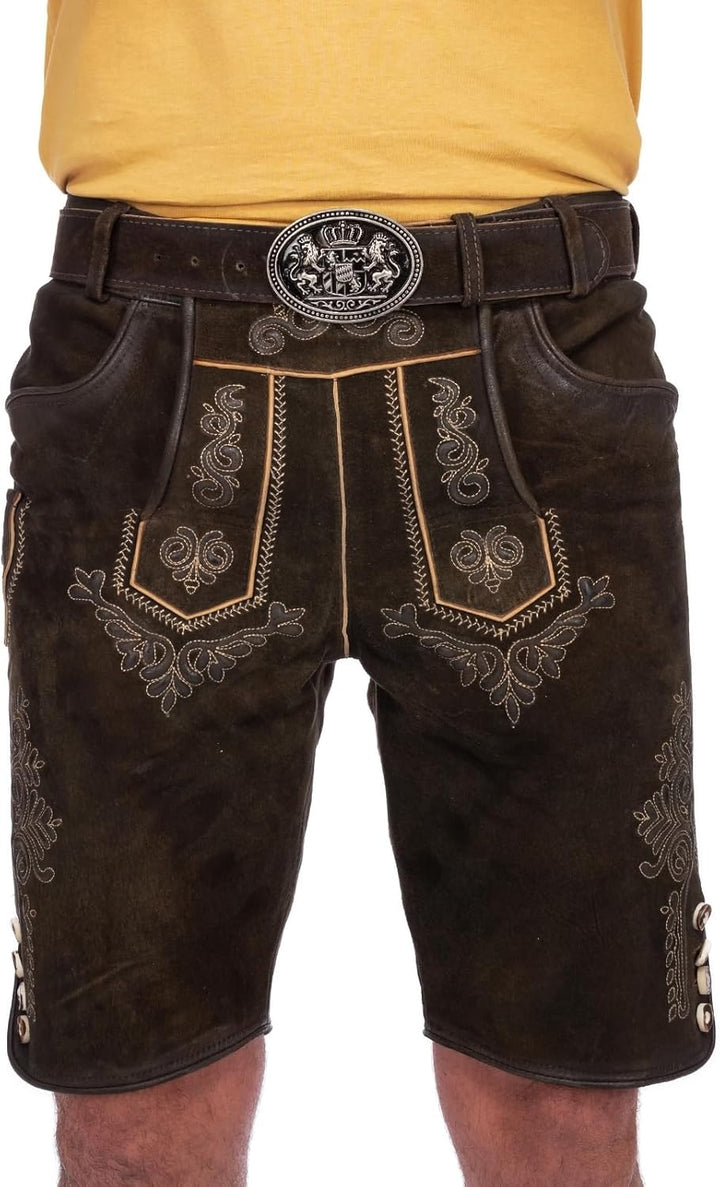 Maddox Herren Lederhose Ronn 46 Antik - Birke, 46 Antik - Birke