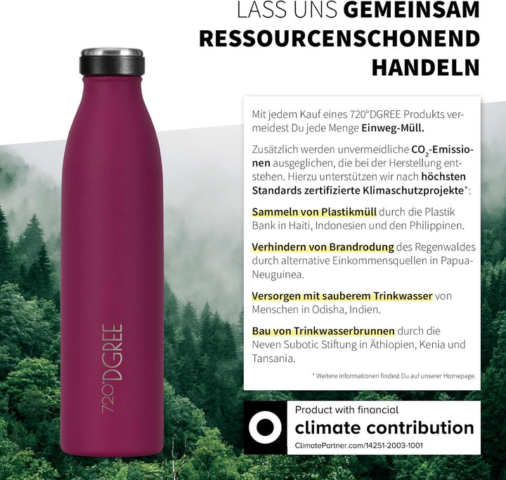720°DGREE Edelstahl Trinkflasche “milkyBottle” - 750ml - BPA-Frei, Auslaufsicher, Kohlensäure geeign
