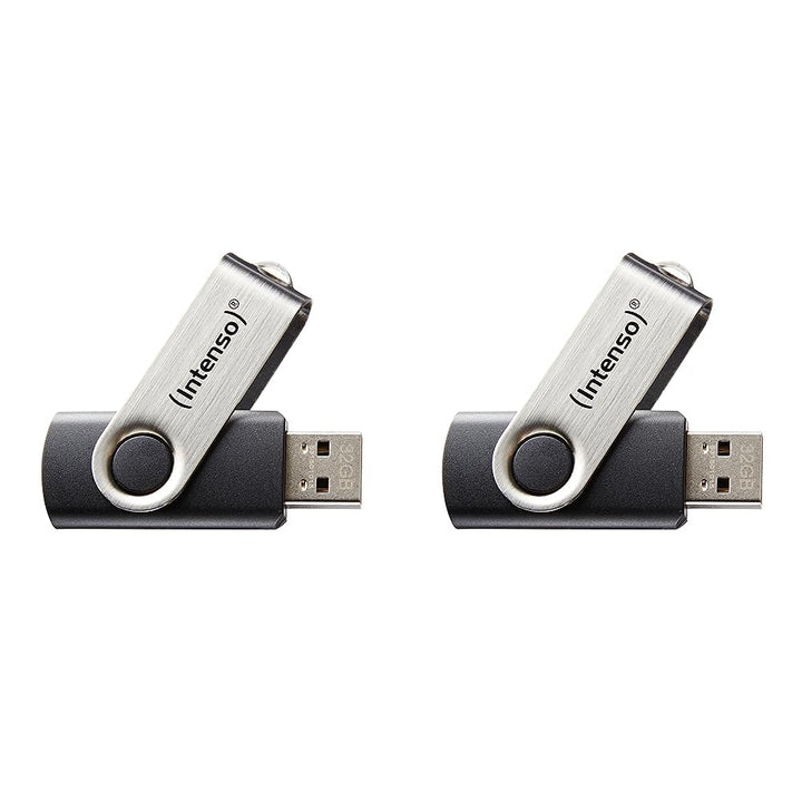 Intenso Basic Line 64 GB USB-Stick USB 2.0 Silber/schwarz (Packung mit 2) 64GB (Packung mit 2) Basic