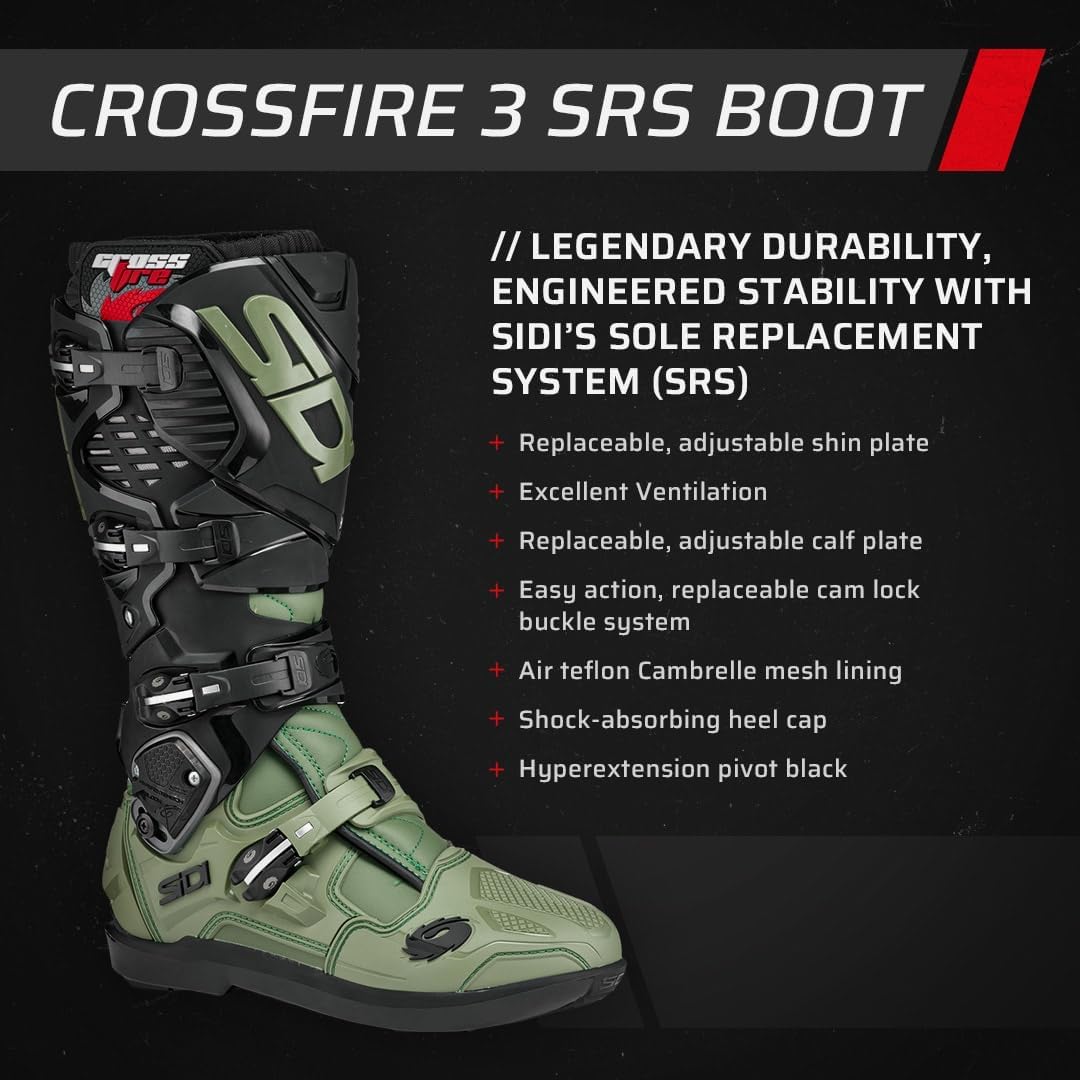 Sidi Herren Stivali Crossfire 3 SrsMotorradstiefel 44 EU Weiss, 44 EU Weiss