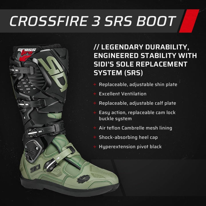 Sidi Herren Stivali Crossfire 3 SrsMotorradstiefel 44 EU Weiss, 44 EU Weiss