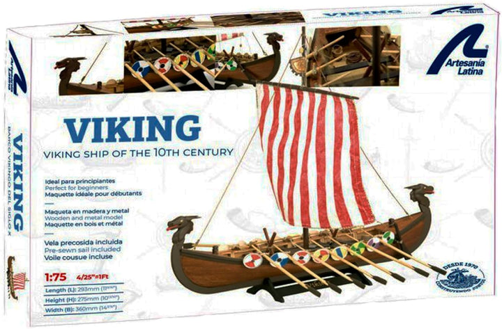 Artesanía Latina - Holzmodellschiff- Drakkar Viking - Modell 19001N, Masstab 1:75 - Modelle zu Bauen