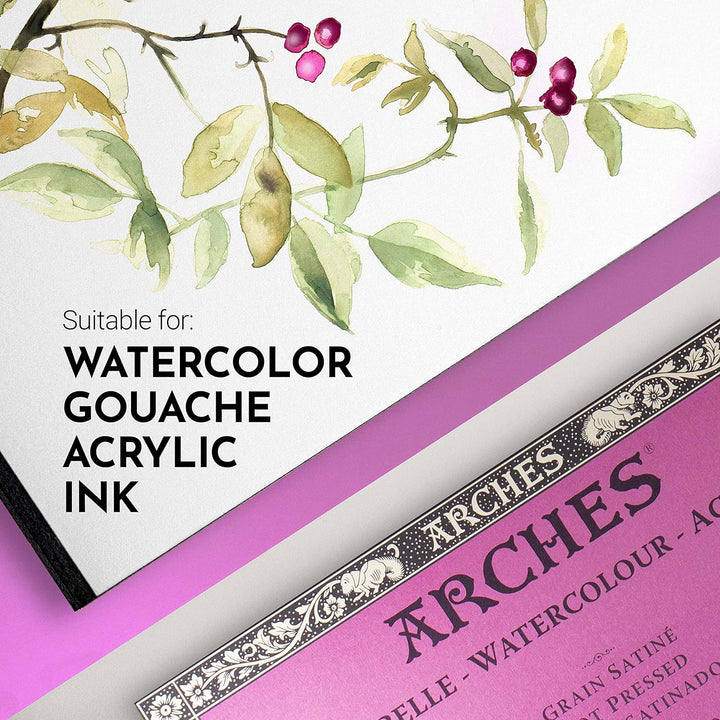 Arches 1795074 Aquarellpapier im Block (31 x 41 cm, 4-seitig geleimt, 300g/m² Satiniert) 20 Blatt na