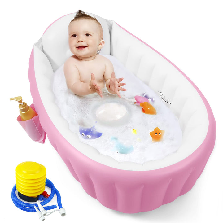 PandaEar Aufblasbare Badewanne Baby, Säuglings Kinder Badewanne mit Luftpumpe, Reise Tragbare Babyba