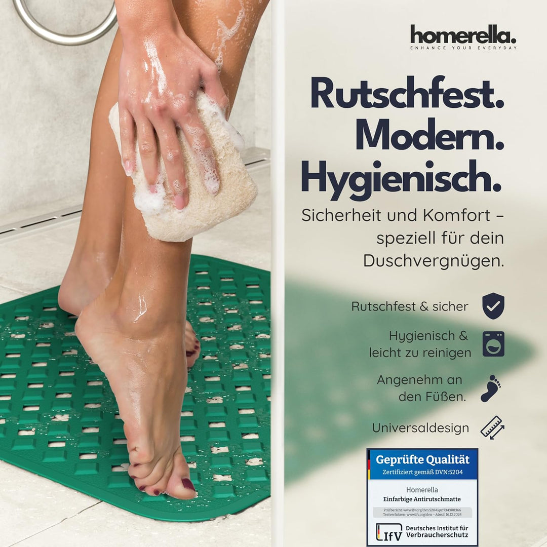 homerella© Duschmatte rutschfest 53x53cm, INKL. AUFHÄNGUNG, Antirutschmatte Dusche, schimmelresisten
