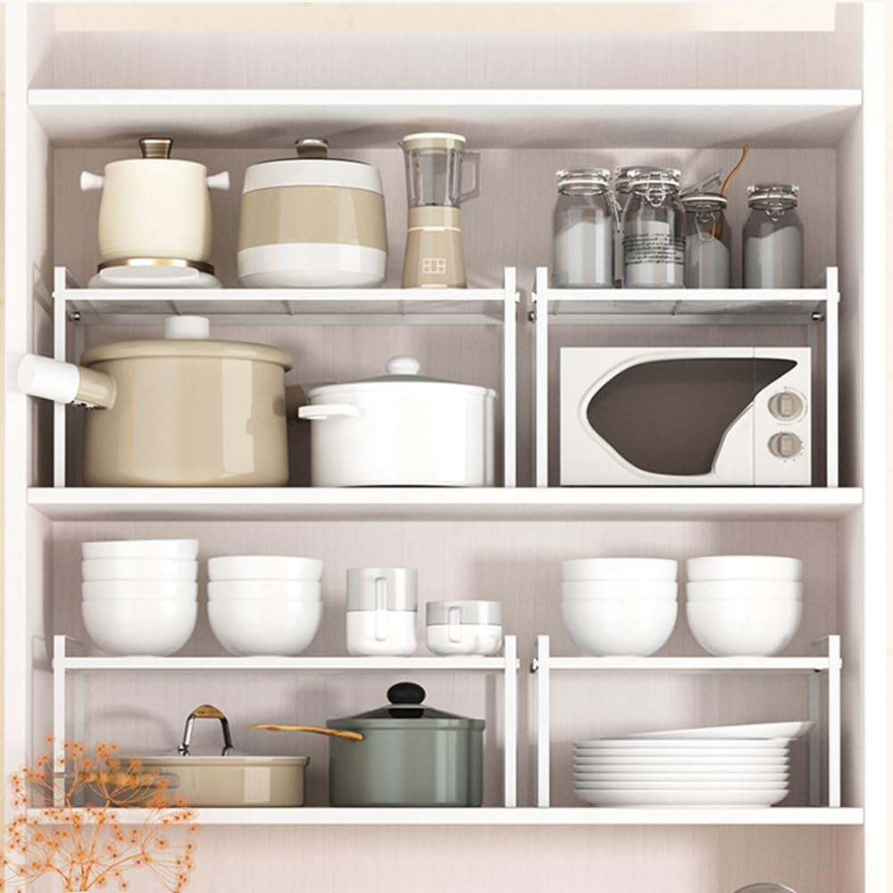 BAIEUEJO Regaleinsatz,Küchenschrank Organizer mit Anti-Rutsch Matte,Küche Schrankeinsatz,für Küche/B