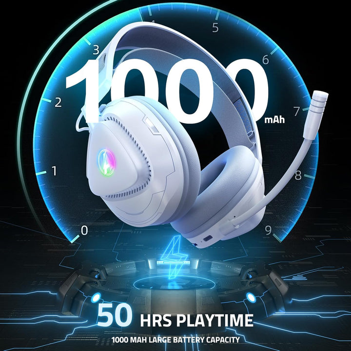 PH3 Gaming Headset Wireless für PS5, PS4, PC,Bluetooth Headset mit 50 Stunden Akku, Gaming-Headset m