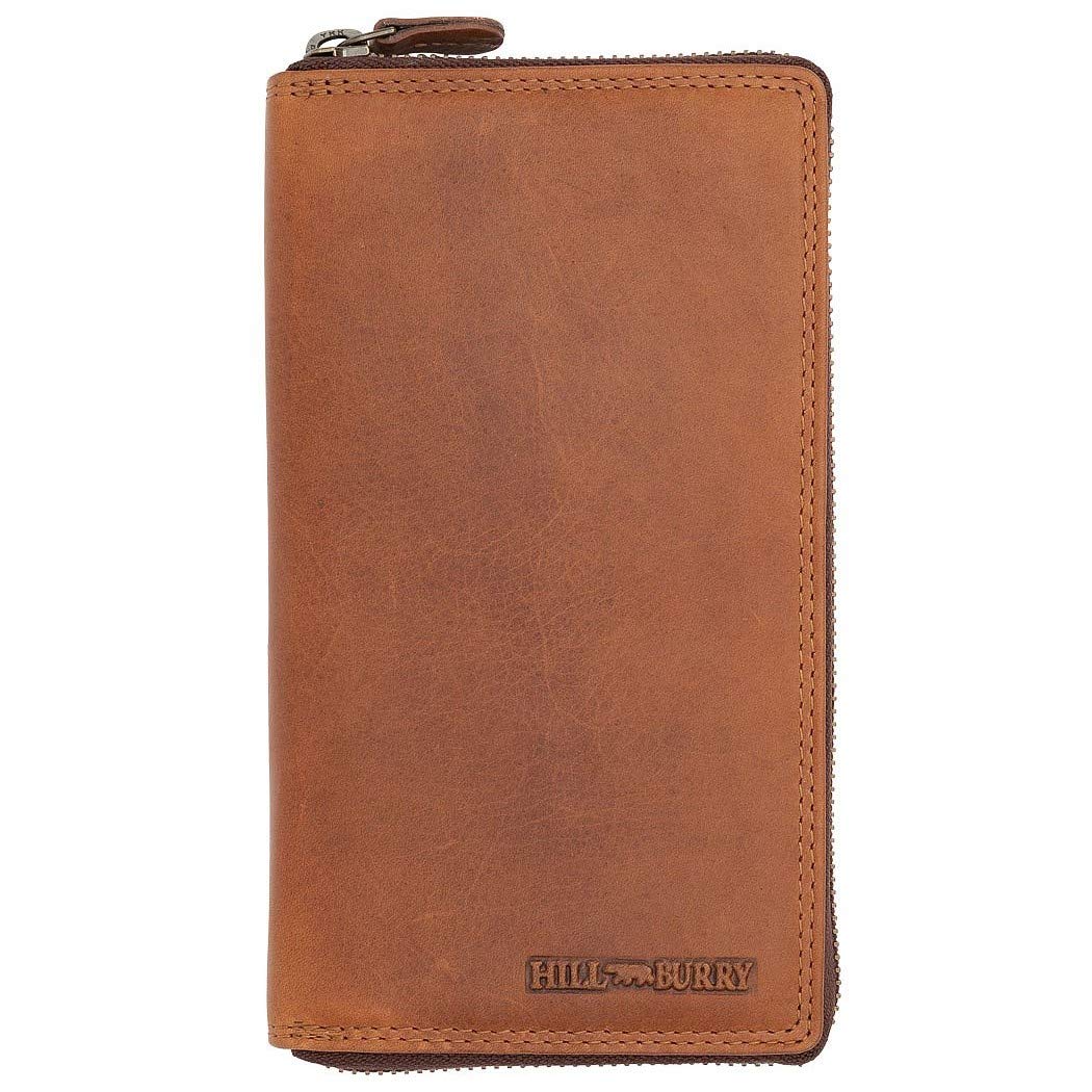 Hill Burry Damen Geldbörse Echtes Leder | Hochwertige Vintage Geldbörse mit Reissverschluss | Weiche
