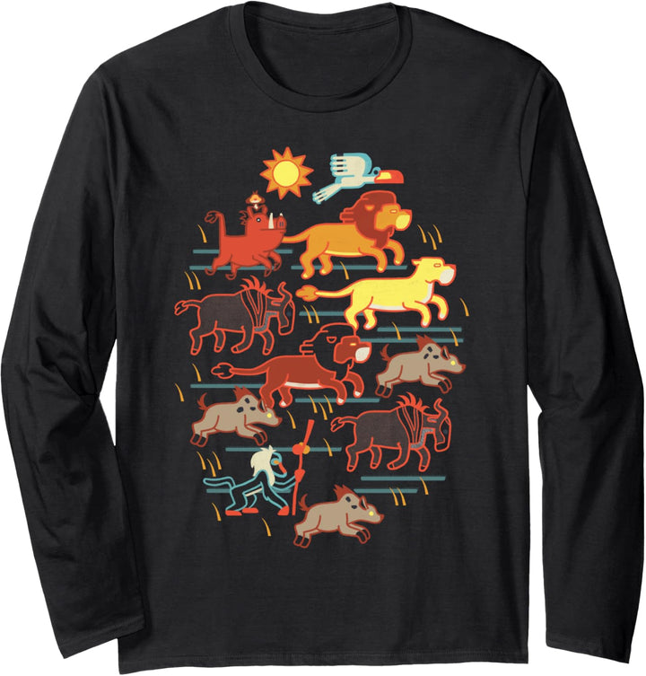 Disney The Lion King Group Shot Stampede Doodle Langarmshirt