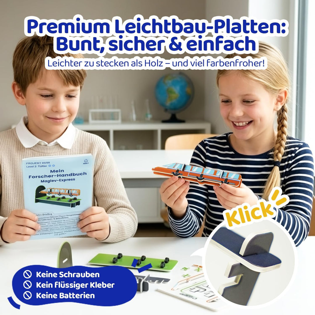STEM Bausatz Kinder ab 6 Jahre | Experimente MINT Spielzeug Baukasten ohne Kleber 8 in 1 Experimenti