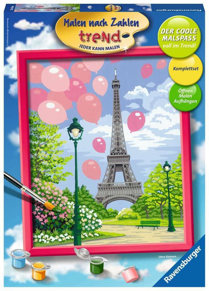 Ravensburger Malen nach Zahlen 28912 - Frühling in Paris - Perfektes Malergebnis durch hochwertiges