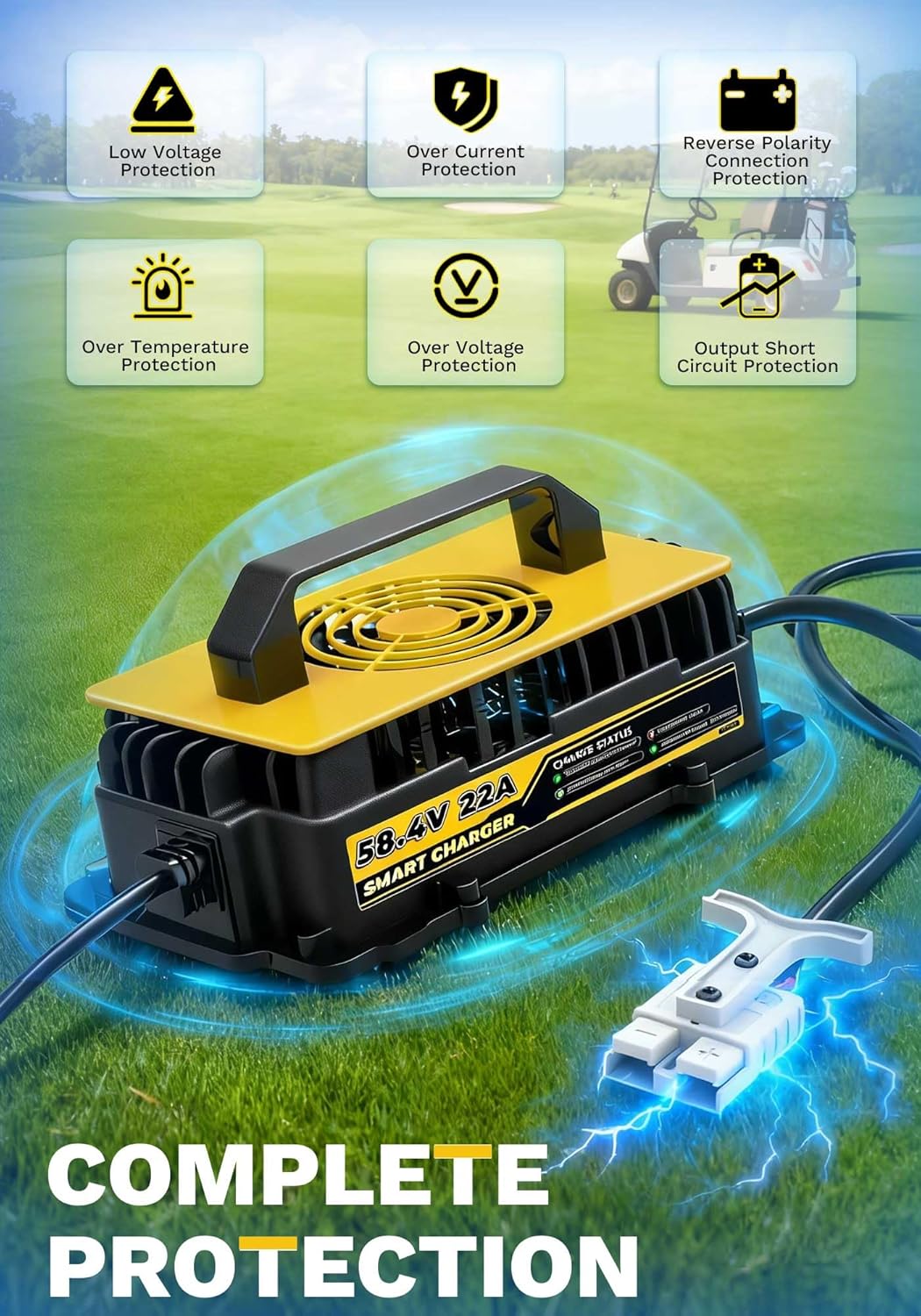 58,4V 22A LiFePO4 Lithium Batterie Ladegerät für 48V(51,2V) Lithium Eisenphosphat, Ladegerät für Lit