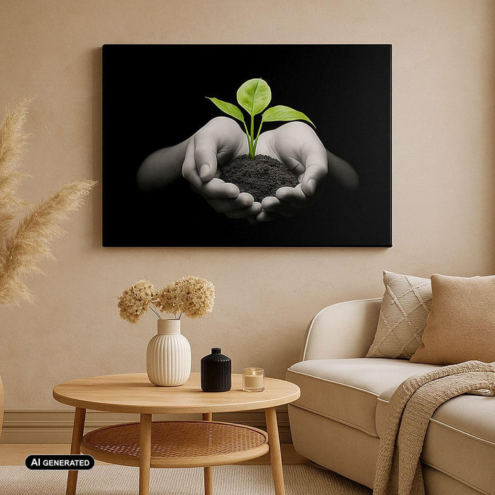Bilder auf Leinwand 100x70cm Leinwandbild Natur Pflanze Wissenschaft Schutz Gross Wanddeko Bild Schl