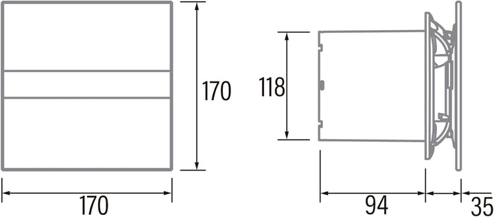 Badlüfter mit Timer 120 mm (120 mm Glas) 120 mm Glas Weiss, 120 mm Glas Weiss