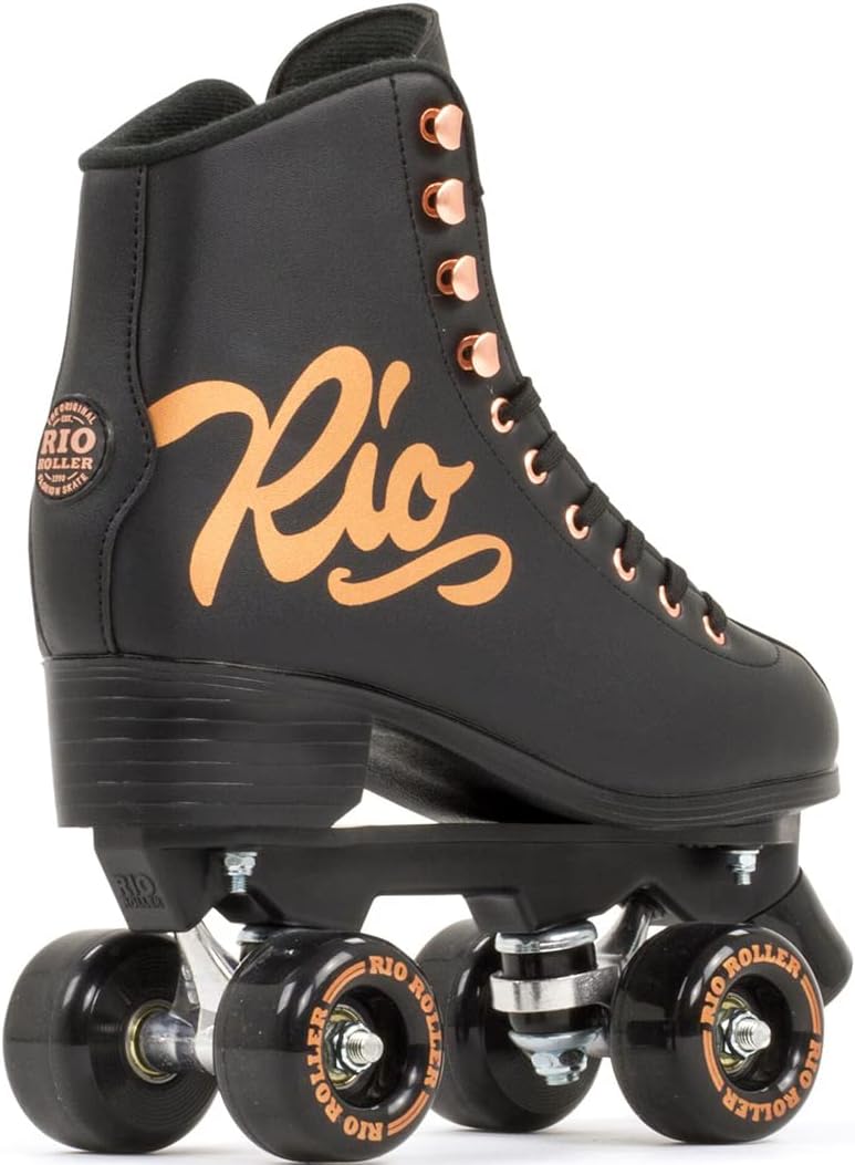 Rio Roller Unisex-Erwachsene Rosa Quad Skates Rollschuhe 40.5 Schwarz, 40.5 Schwarz