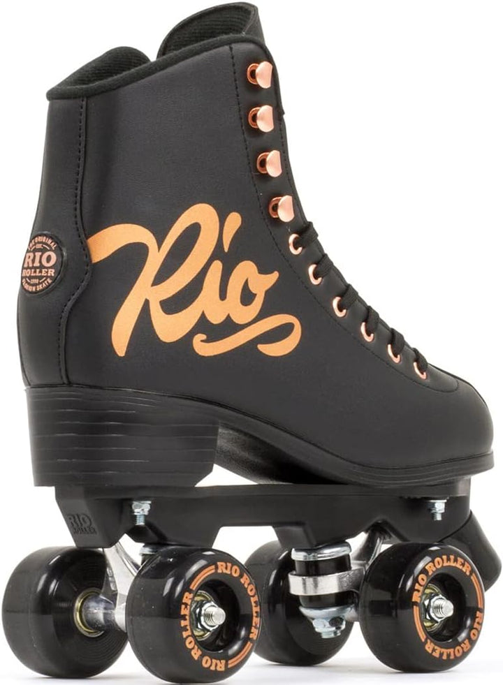 Rio Roller Unisex-Erwachsene Rosa Quad Skates Rollschuhe 40.5 Schwarz, 40.5 Schwarz