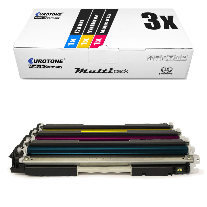 3X Eurotone kompatibler Toner für HP Laserjet M 275 wie CE311A-13A CE311A-CE313A 126A Color Set aus