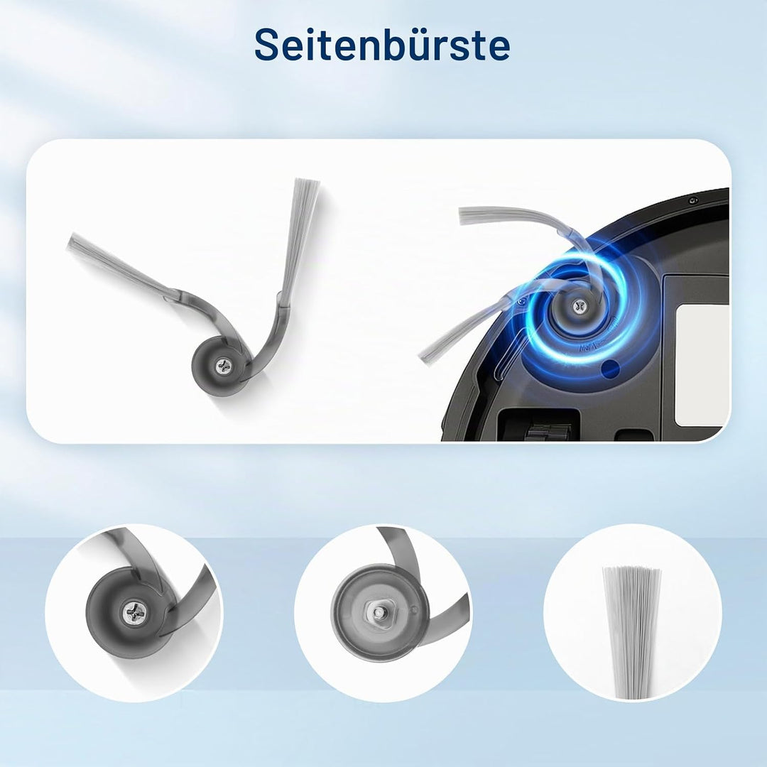 22 Stück Zubehör für Roborock Q7 M5/ Q7 L5+ Saugroboter Ersatzteile, 2 Hauptbürsten, 6 HEPA-Filter,