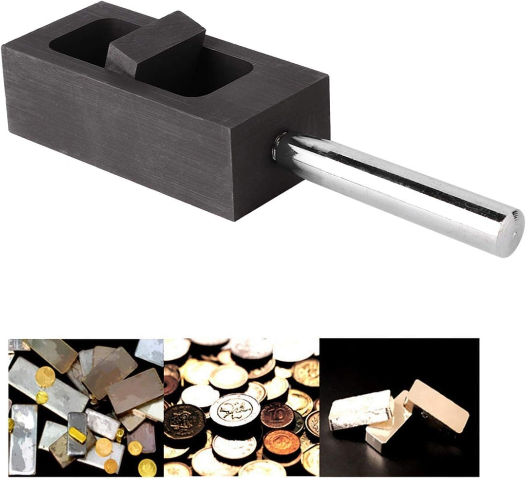 Gold Silber Graphit Barren Form Schmelztiegel zum Schmelzen Giessen Raffinieren mit Metallstange(0.5